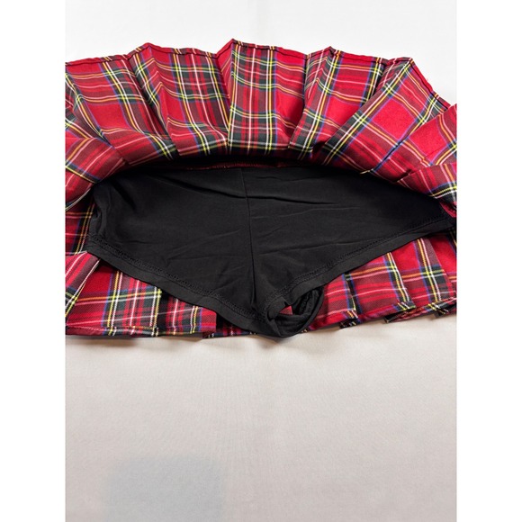 Y2K Red Plaid Pleated Mini Skirt XS | Bratz Clueless Schoolgirl Tartan Punktz - Picture 8 of 9